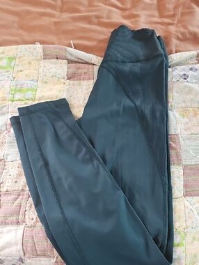 aerie Teal High-Rise Leggings with Ribbed Waist Panel